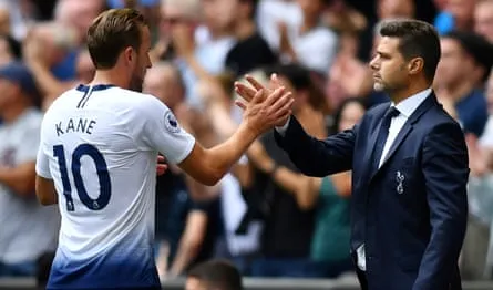 Harry Kane shakes hands with Mauricio Pochettino during their time together at Tottenham. It was in north London, under the Argentine, that Kane first displayed his world-class talents Harry Kane shakes hands with Mauricio Pochettino during their time together at Tottenham. It was in north London, under the Argentine, that Kane first displayed his world-class talents