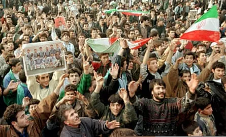 Iran’s qualification for the 1998 World Cup brings people into the streets of Tehran, with the city centre brought to a virtual standstill.