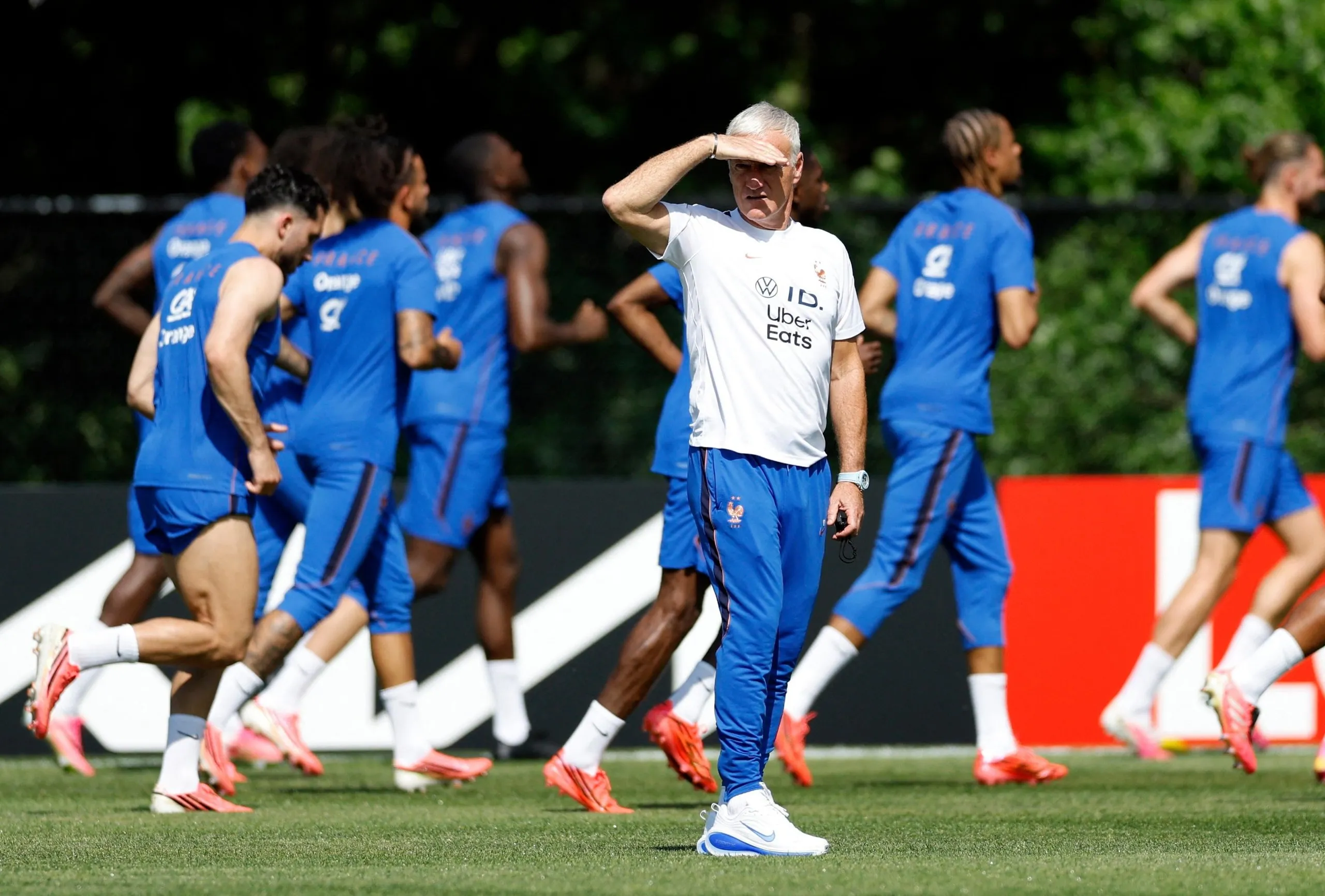 Didier Deschamps at France training.