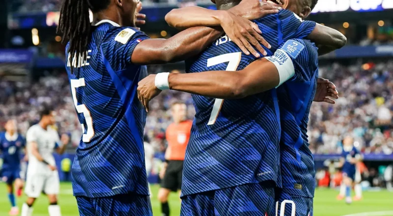 Two-hour storm break fails to stop France as Mbappé and Dembélé prove too good for Iraq
