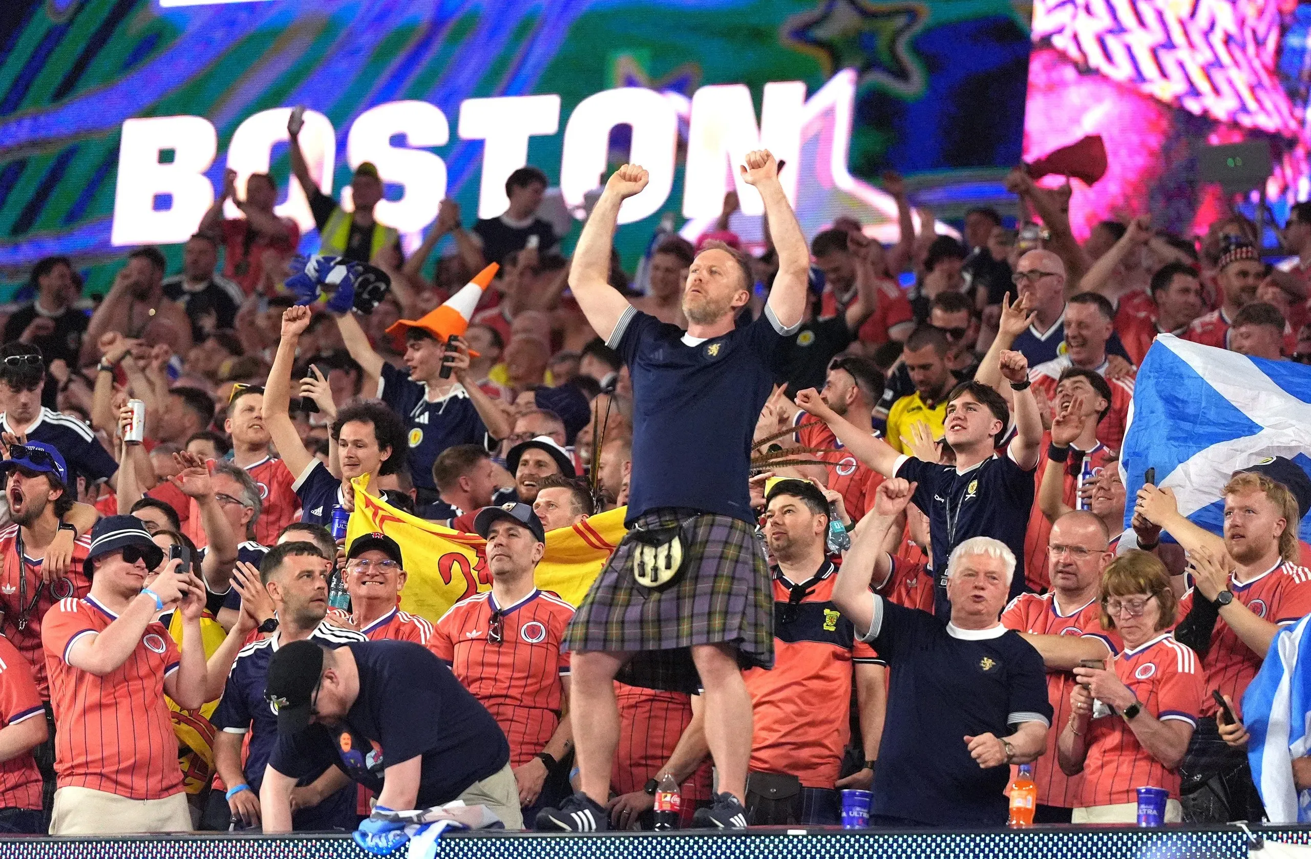 Scotland fans celebrate a win over Haiti