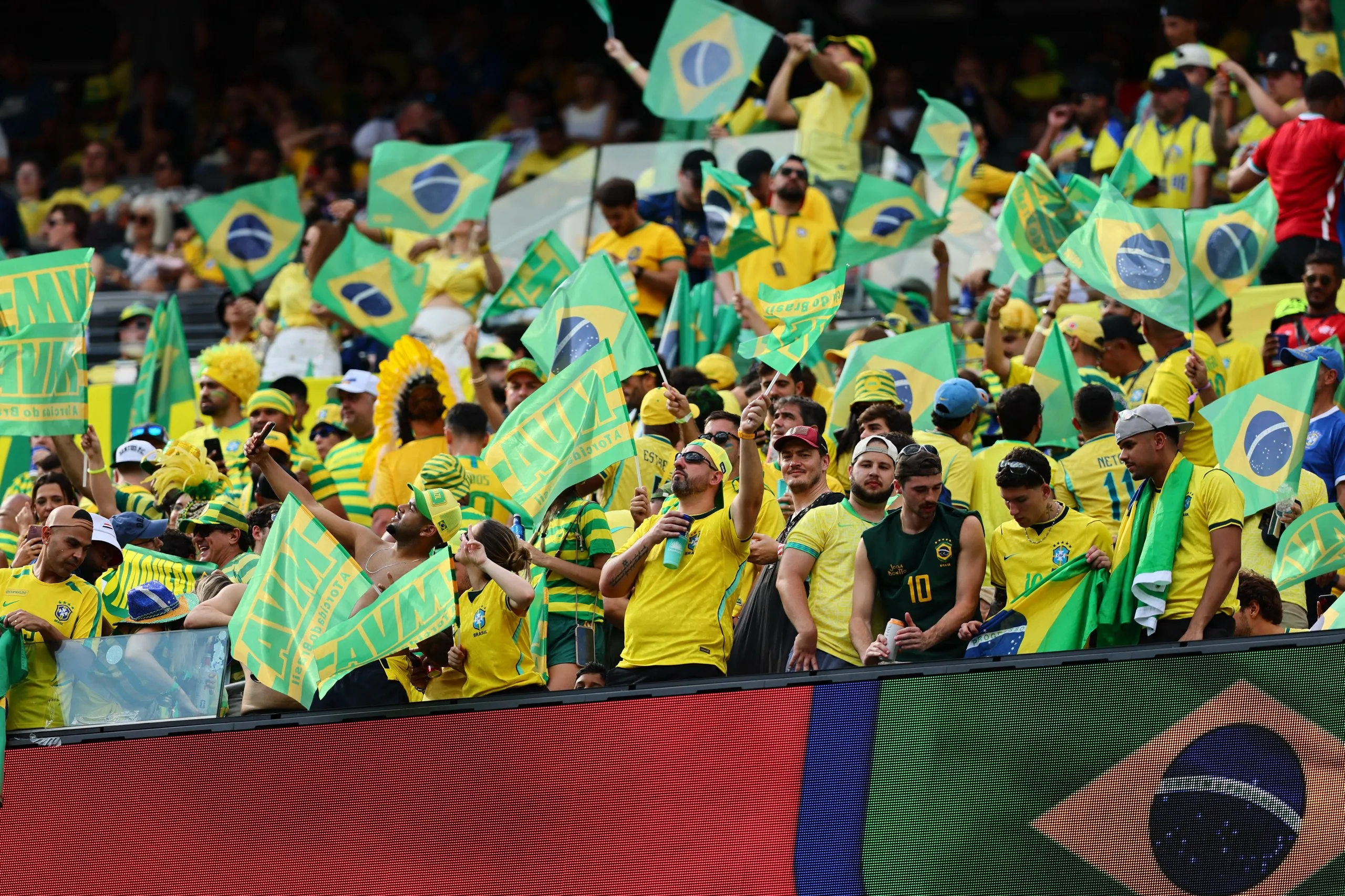 Brazil fans at the New Jersey Stadium.