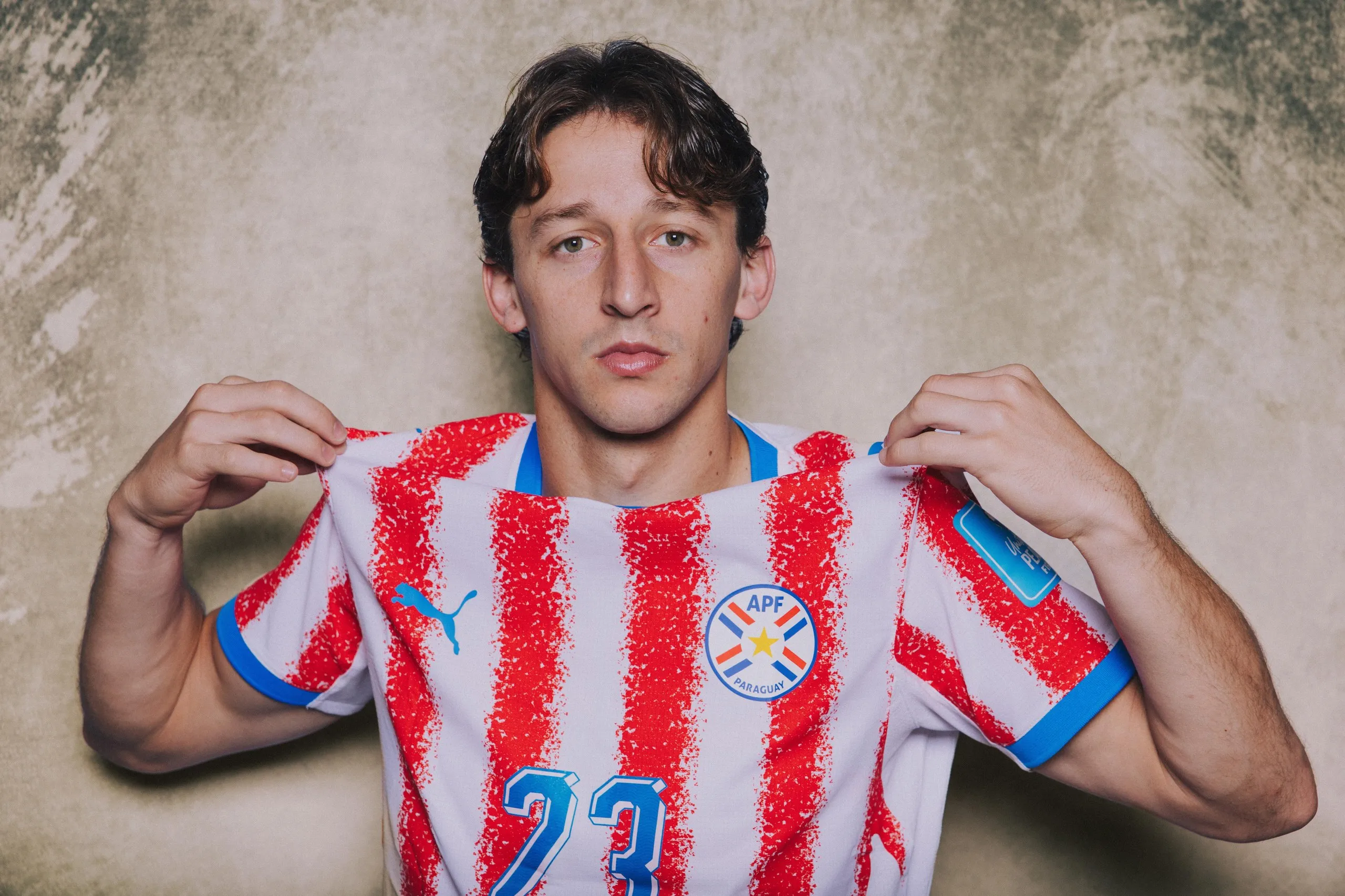 Matias Galarza (23) of Paraguay poses during the official FIFA World Cup 2026 portrait session