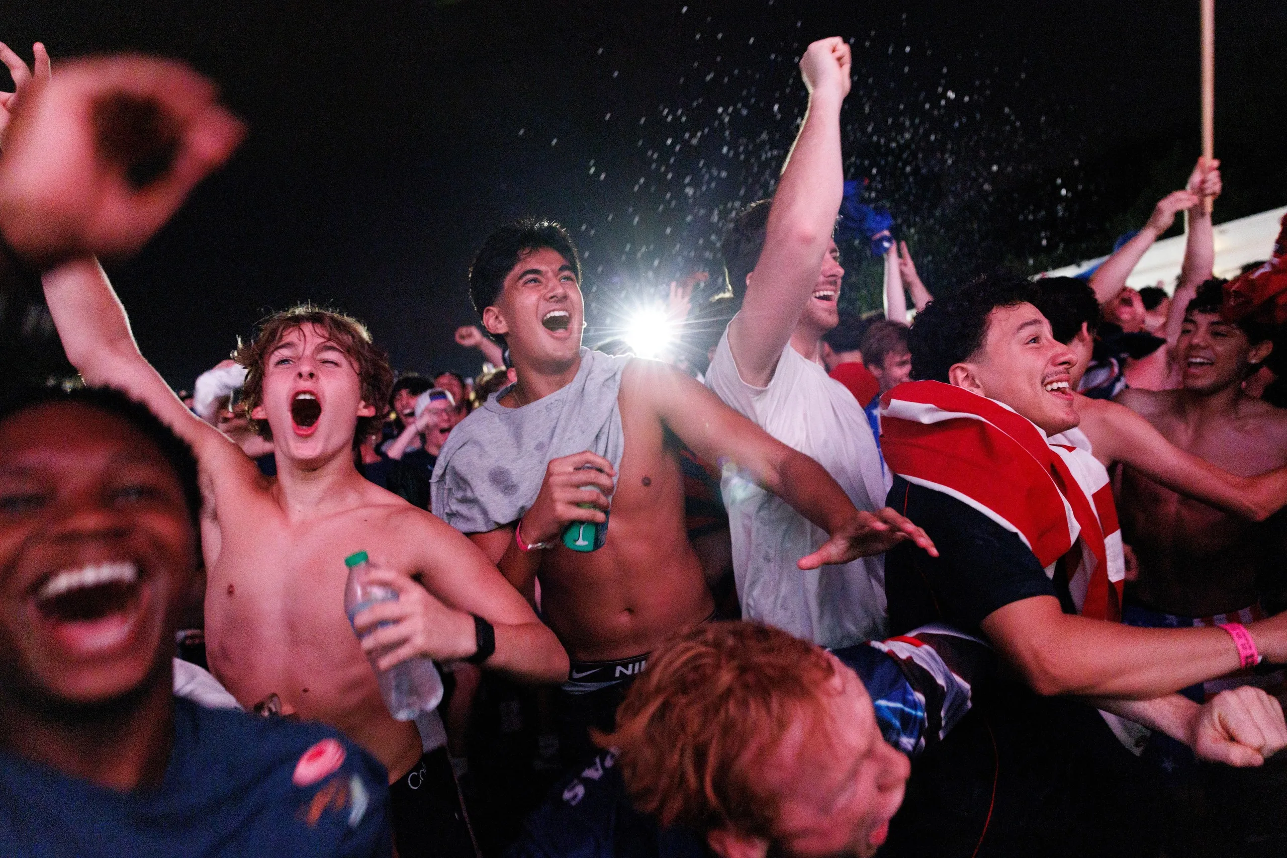 Excited USA fans in Washington DC celebrate the team’s dominant win