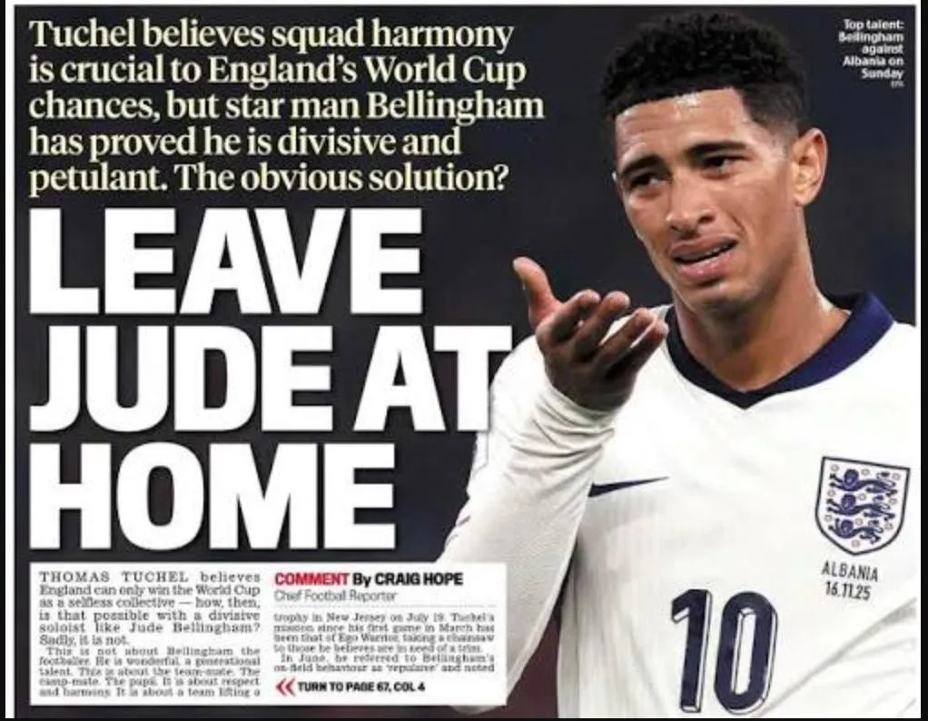 Newspaper headline reads: Leave Jude at home