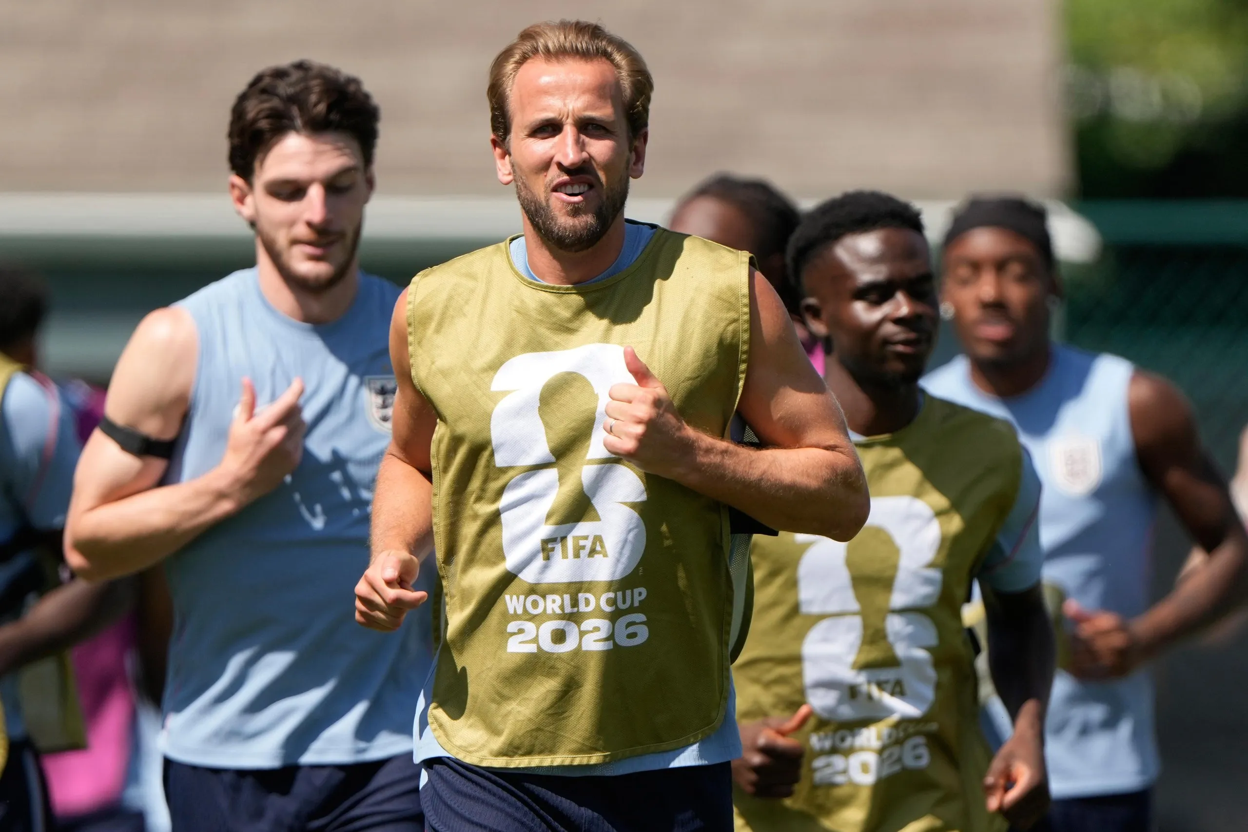 Harry Kane and England teammates train for a last time at their Kansas City base before the World Cup third-place playoff against France