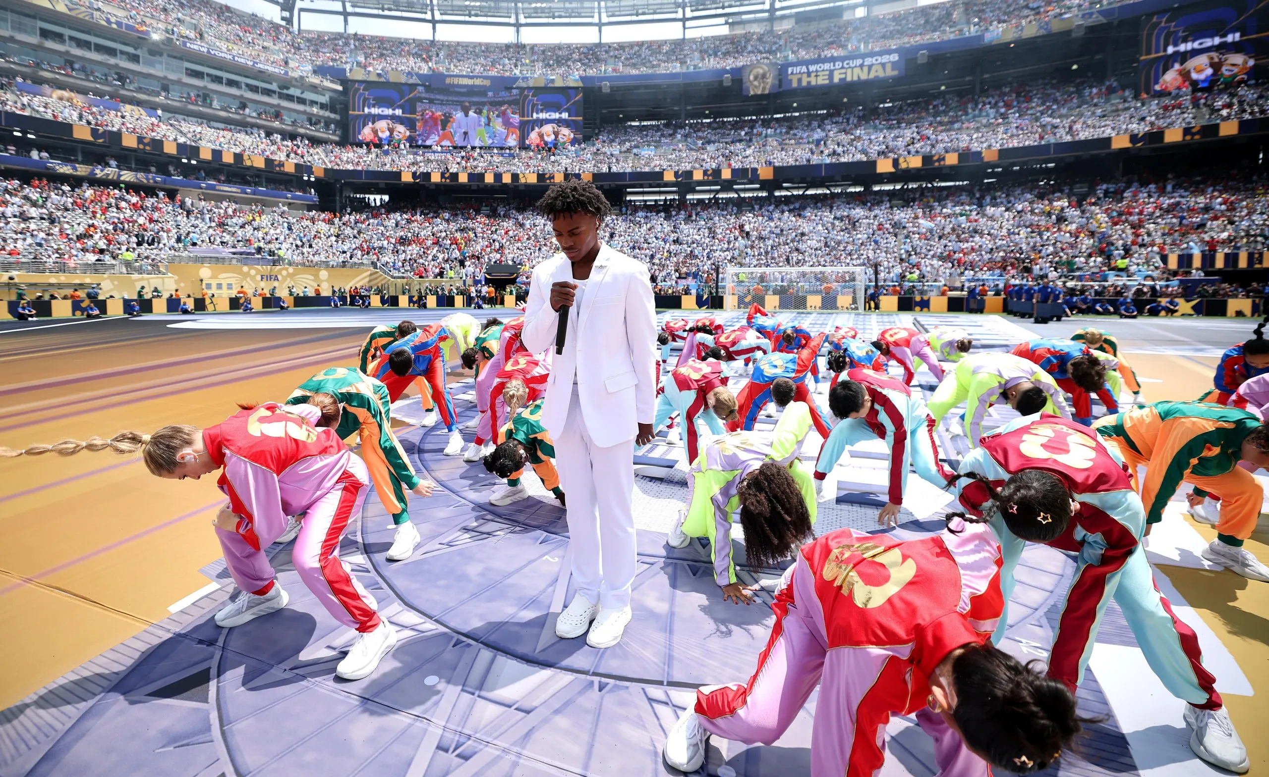 IShowSpeed performs during the closing ceremony